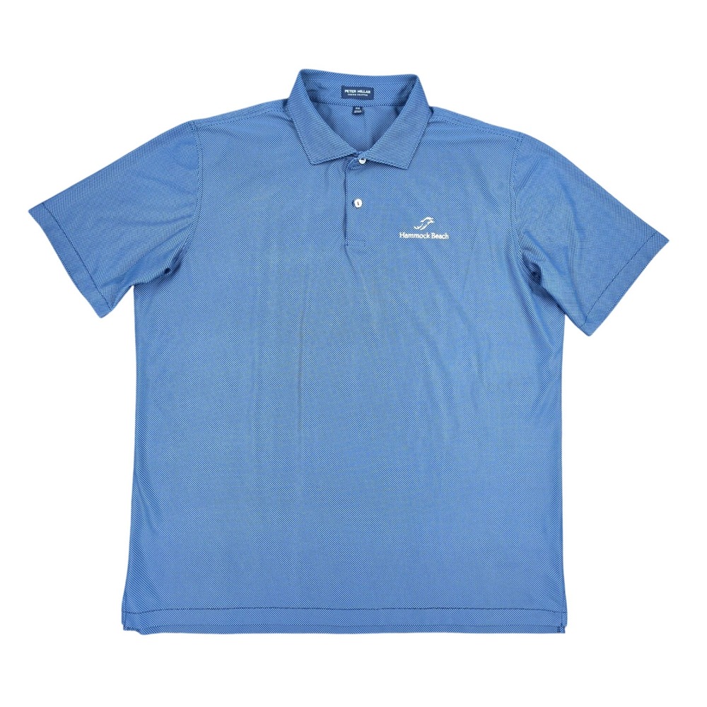 Peter Millar Crown Crafted Polo Shirt Mens XXL Blue Hammock Beach Golf Short Slv